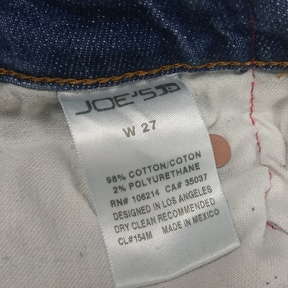 Joe's Blue Medium Wash Faded Distressed Five Pocket Mid Rise Raw Hem Jean Short - Picture 6 of 14